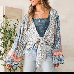 Buckle | Angie Floral Print Front Tie Top